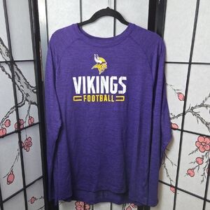 Majestic Purple Vikings Football Long Sleeve Shirt Size XL